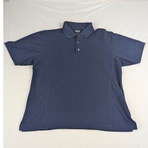 Ping Mens Large Navy Blue Golf Polo Shirt Dry Fiber Dynamics UV Protection